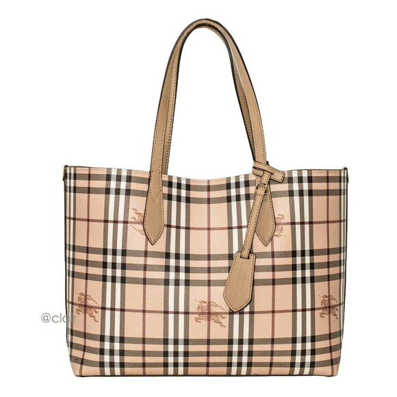 Burberry Medium Haymarket Colours Check Leather Reversible Tote - Picture 1 of 11